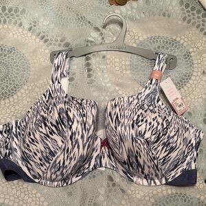 Cacique Blue and White Abstract Print Bra